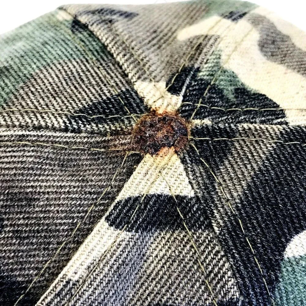 USMC Marine Corp Cap Vintage Camouflage RARE Officer Leaf StrapBack Vietnam Cotn